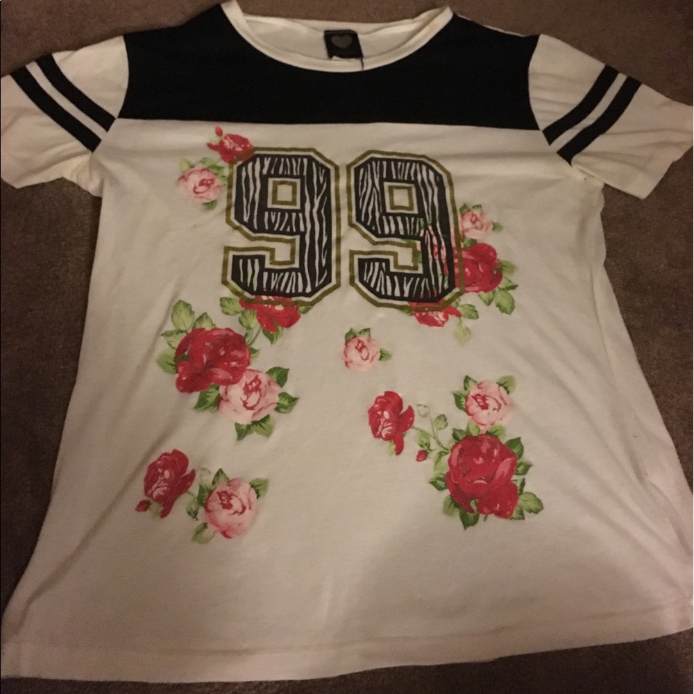 99 Floral Zebra Stripe Shirt